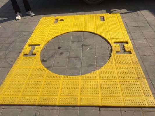 27 1/2 اینچ ضد لغزش مات روتاری میز زرد رنگ 2100MM * 1600MM مات برای حفاری